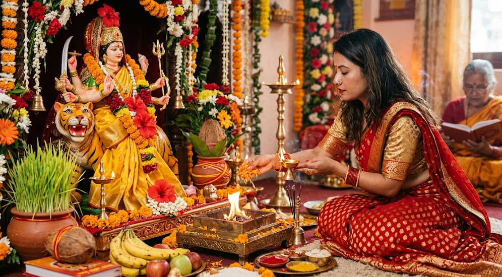 नवरात्रको तेस्रो दिनः चन्द्रघण्टा देवीको विशेष पूजा आराधना गरिँदै