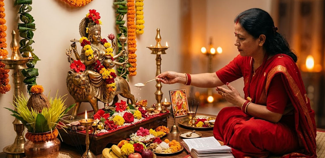 नवरात्रको चौथो दिनः कुष्माण्डा देवीको पूजा आराधना गरिँदै
