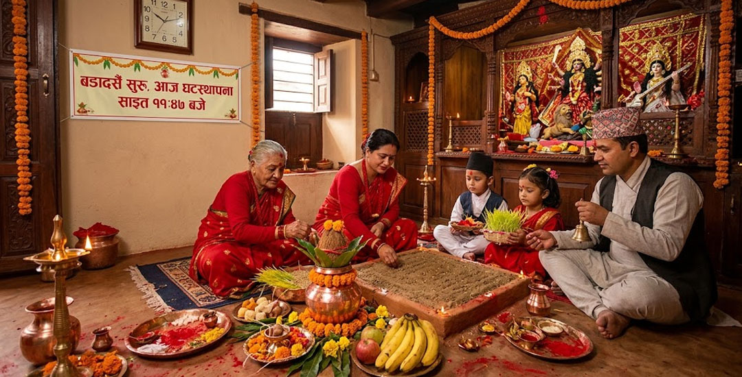 बडादसैँ सुरु, आज घटस्थापना